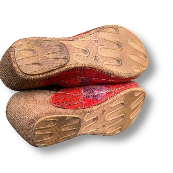 Spring Step Onaona Red Women's Leather Slide Sandals Size 8 Casual Wedge - Picture 12 of 16